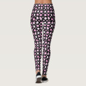 Niedliches schwarz-rosa Halloween-Muster Leggings (Rückseite)