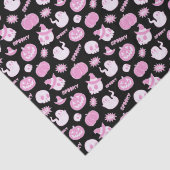 Niedliches schwarz-rosa Halloween-Muster Seidenpapier (Detail)