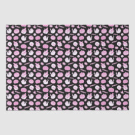 Niedliches schwarz-rosa Halloween-Muster Seidenpapier