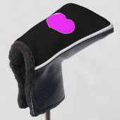 Niedliches Schwarz-Rosa-Herz Golf Headcover (3/4 Vorderseite)