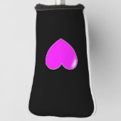 Niedliches Schwarz-Rosa-Herz Golf Headcover (Rotieren 90)