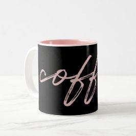 Niedliches Schwarz/Rosa "Kaffee" Minimalistisches  Zweifarbige Tasse