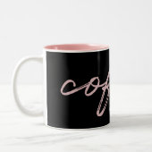 Niedliches Schwarz/Rosa "Kaffee" Minimalistisches Zweifarbige Tasse (Links)
