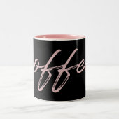 Niedliches Schwarz/Rosa "Kaffee" Minimalistisches Zweifarbige Tasse (Mittel)