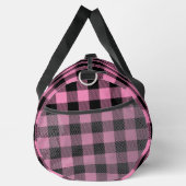 niedliches, schwarz-rosa Karo-Wurfkissen Duffle Bag (Rechts)