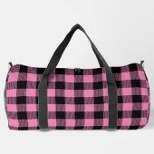niedliches, schwarz-rosa Karo-Wurfkissen Duffle Bag (Rückseite)
