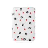 Niedliches, schwarz-schwarzes Pfotenmuster Badematte (Vorderseite Vertikal)