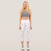 Niedliches Schwarz-Spieder-Muster weiß Capri Leggings (Vorderseite)