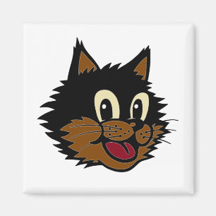 NIEDLICHES SCHWARZ- UND BROWN-KATZE MAGNET
