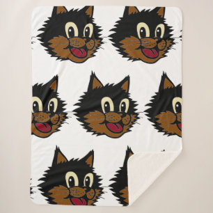 NIEDLICHES SCHWARZ- UND BROWN-KATZE SHERPADECKE