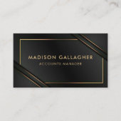 Niedliches Schwarz und Gold Beruflich Visitenkarte (Vorderseite)