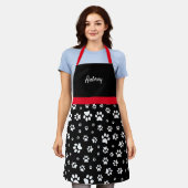 Niedliches Schwarz und Weiß drucken Personalisiert Schürze (Getragen)