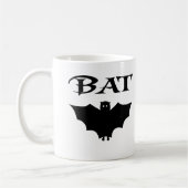 Niedliches Schwarz-Weiß-Bat Halloween Kaffeetasse (Links)
