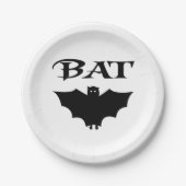 Niedliches Schwarz-Weiß-Bat Halloween Pappteller (Vorderseite)