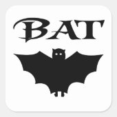Niedliches Schwarz-Weiß-Bat Halloween Quadratischer Aufkleber (Vorderseite)