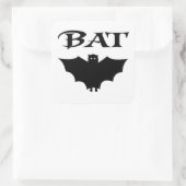 Niedliches Schwarz-Weiß-Bat Halloween Quadratischer Aufkleber (Tasche)