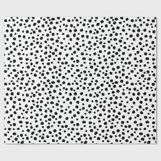 Niedliches Schwarz-Weiß-Dalmatiner-Spot-Muster Geschenkpapier (Flach)