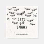 Niedliches Schwarz-Weiß-Flecht Beängstigendes Hall Serviette (Vorderseite)