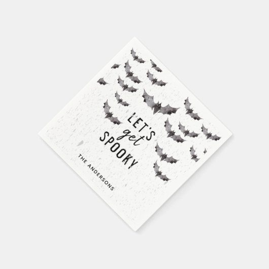 Niedliches Schwarz-Weiß-Flecht Beängstigendes Hall Serviette (Ecke)