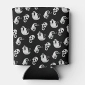 Niedliches Schwarz-Weiß-GeisterHalloween Dosenkühler (Rückseite)