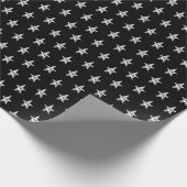 Niedliches schwarz-weiß gezeichnetes Strichmuster Geschenkpapier (Ecke)