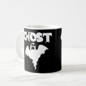 Niedliches Schwarz-Weiß-Ghost-Halloween Kaffeetasse (Vorderseite Links)