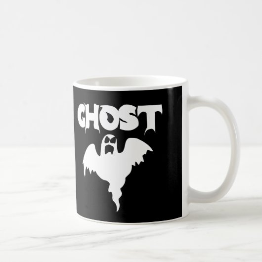 Niedliches Schwarz-Weiß-Ghost-Halloween Kaffeetasse (Rechts)