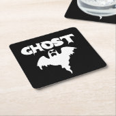 Niedliches Schwarz-Weiß-Ghost-Halloween Rechteckiger Pappuntersetzer (angewinkelt)