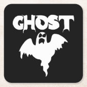 Niedliches Schwarz-Weiß-Ghost-Halloween Rechteckiger Pappuntersetzer (Vorderseite)