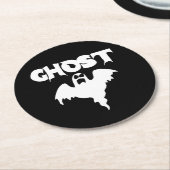 Niedliches Schwarz-Weiß-Ghost-Halloween Runder Pappuntersetzer (Angewinkelt)