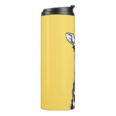 Niedliches Schwarz-Weiß-Giraffe Zeichnend Gelb Thermosbecher (Nach links gedreht)