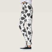 Niedliches Schwarz-Weiß-Herz Leggings (Links)