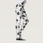 Niedliches Schwarz-Weiß-Herz Leggings (Rechts)