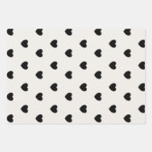 Niedliches Schwarz-Weiß-Herzmuster  Geschenkpapier Set (Vorderseite 3)