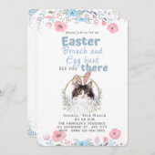 Niedliches Schwarz-Weiß-Katzenjause Ostern individ Einladung (Vorne/Hinten)