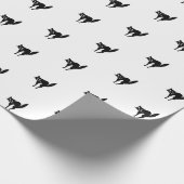 Niedliches Schwarz-Weiß-Katzenmuster Geschenkpapier (Ecke)