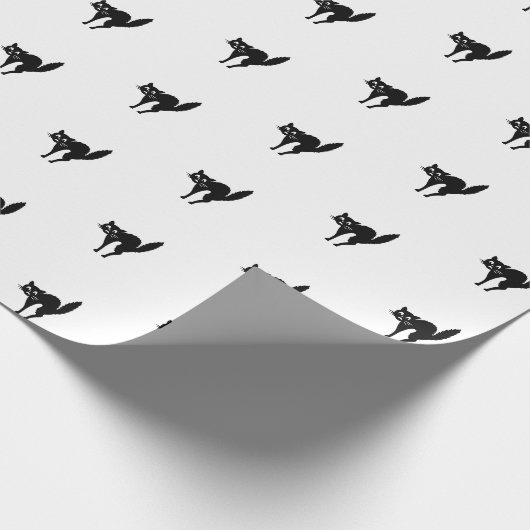 Niedliches Schwarz-Weiß-Katzenmuster Geschenkpapier (Ecke)