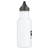 Niedliches Schwarz-Weiß-Katzenwellen Hallo Edelstahlflasche (Links)