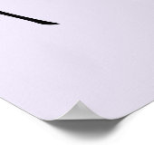 Niedliches Schwarz-Weiß-Katzenwellen Hallo Poster (Ecke)