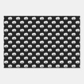 Niedliches Schwarz-Weiß-Kürbis-Halloween-Muster Geschenkpapier Set (Vorderseite)