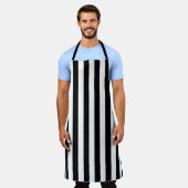 Niedliches Schwarz-Weiß-Muster Schürze (Getragen)