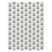 Niedliches Schwarz-Weiß-Panda im Bambusmuster Tischdecke (Vorderseite)