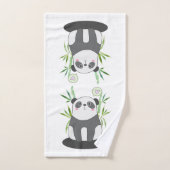 Niedliches Schwarz-Weiß-Panda in Bamboo Badhandtuch Set (Handtuch)