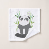 Niedliches Schwarz-Weiß-Panda in Bamboo Badhandtuch Set (Waschlappen)