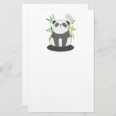 Niedliches Schwarz-Weiß-Panda in Bamboo Briefpapier (Vorne/Hinten)
