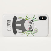 Niedliches Schwarz-Weiß-Panda in Bamboo Case-Mate iPhone Hülle (Rückseite (Horizontal))