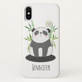 Niedliches Schwarz-Weiß-Panda in Bamboo Case-Mate iPhone Hülle (Rückseite)