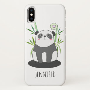 Niedliches Schwarz-Weiß-Panda in Bamboo Case-Mate iPhone Hülle