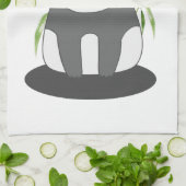 Niedliches Schwarz-Weiß-Panda in Bamboo Geschirrtuch (Gefaltet)