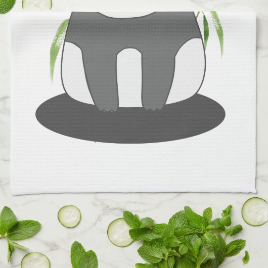 Niedliches Schwarz-Weiß-Panda in Bamboo Geschirrtuch (Gefaltet)